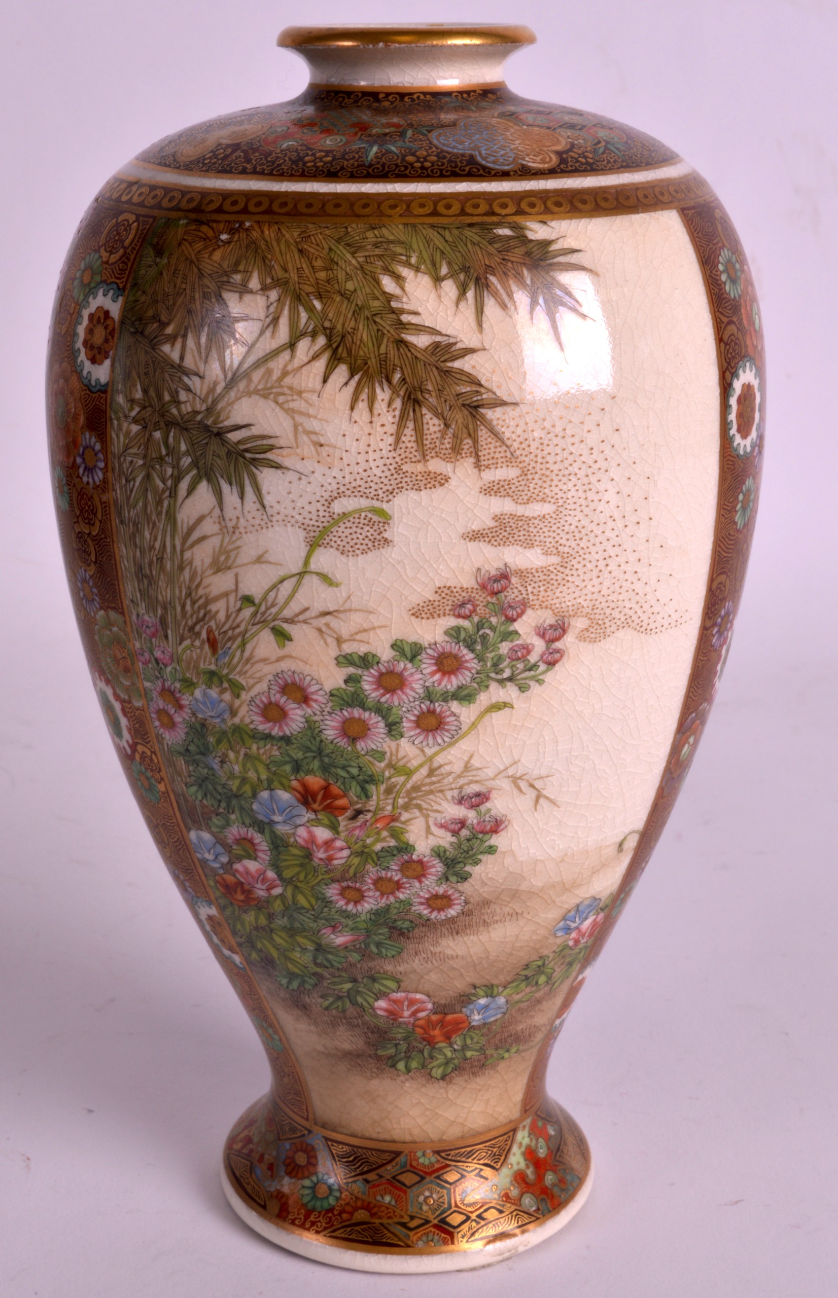 A FINE LATE 19TH CENTURY JAPANESE MEIJI PERIOD SATSUMA VASE by Ryozan, painted with geishas beside a - Image 2 of 3