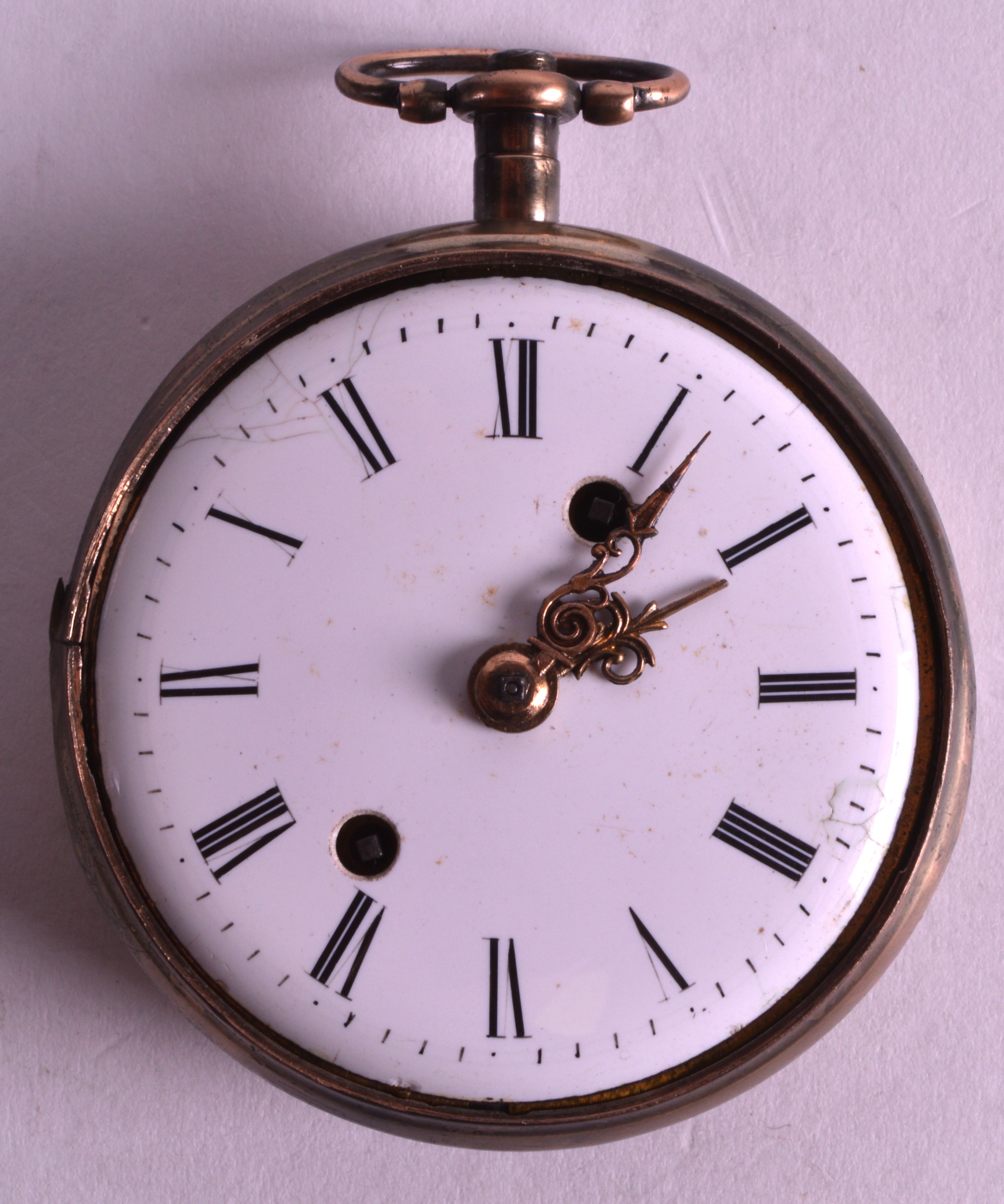 AN 18TH/19TH CENTURY SILVER BREGUET REPEATING POCKET WATCH with white enamel dial and black