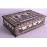 A FINE EARLY 19TH CENTURY ANGLO INDIAN VIZAGAPATAM RECTANGULAR BOX the top engraved with a