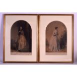 A PAIR OF 19TH CENTURY FRAMED ENGRAVINGS by A Solomon, 'Morning & Evening'. Image 14.5ins x 8.5ins.