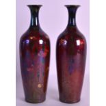 A PAIR OF ROYAL LANCASTRIAN PILKINGTON LUSTRE VASES probably painted by Gladys Rogers, painted