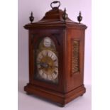 A MID 19TH CENTURY MAHOGANY BRACKET CLOCK by H Marsh of London, with brass finials and cherub