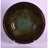 Just Anderson (C1930) A Danish patinated bronze dish with domino style border. No 1734. 11.75ins