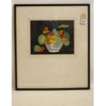 HALL THORPE (1874-1947), Nasturtiums, woodcut in colours, signed in pencil, published by Hall