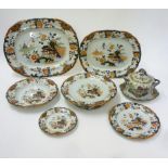 AN EXTENSIVE IMPROVED IRONSTONE CHINA DINNER SERVICE, probably Wood & Brownfield, c.1840, printed