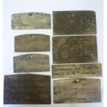 A COLLECTION OF SOFTWOOD BIN LABELS, late 18th century and later, comprising an oblong example "