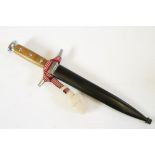 A SWISS ARMY OFFICER'S DRESS DAGGER BY ELSENER SCHWYZ, with 8 1/4" double edged blade stamped "