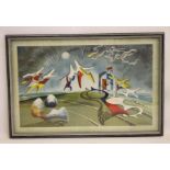 JOHN TUNNARD (1900-1971), "Holiday", lithograph in colours, 19 1/4" x 29 1/2", framed (AR)