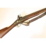AN INDIAN MADE FLINT LOCK BROWN BESS MUSKET, 1797, with 38 3/4" numbered and sighted barrel, dated