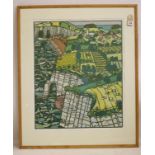 ANTHONY RATCLIFFE (b.1954), "Bempton", woodcut, limited edition 2/10, signed and inscribed in