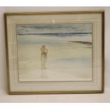 SIR WILLIAM RUSSELL FLINT R.A. P.R.W.S. (1880-1969), "Lydia on the Sands", reproduction in