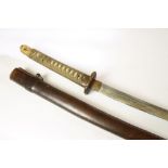 A JAPANESE EDO PERIOD KATANA, 18th century, the 27 1/4" single edged blade with midare hamon and