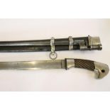 A RUSSIAN COSSACK SABRE (SHASHKA), c.1900, with 31" curved and fullered blade, steel hilt of