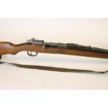 A DEACTIVATED PORTUGUESE MODEL 1904 MAUSER BOLT ACTION RIFLE, with 24 3/4" barrel, front sight and