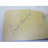 An album containing the autographs of John Mills, Sarah Churchill, Hermione Gingold, Bill Simpson,