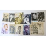 A collection of autographed photographs of stage and screen stars including Twiggy, Ginger Rogers,