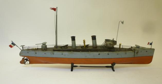 A Bing clockwork Motor Torpedo Boat, c.1910, clockwork, the detachable superstructure including - Image 2 of 4
