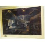 David Shepherd "Willesden Sheds", coloured print, signed in pencil by the artist, No.319 of 850,