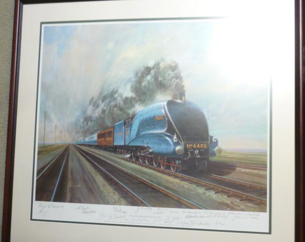 Gerald Coulson, "Mallard Breaking the Record", coloured print, signed in pencil by 25 LNER