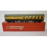 Hornby Dublo 4070 Western Region Restaurant Car, replacement wheels for Hornby Type, boxed, G-E (