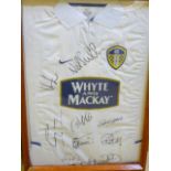 Leeds United FA Cup Winners 1972 team photograph with eight autographs signed on the mount,