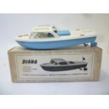 Sutcliffe Boats Diana Cruiser, clockwork, cream/pale blue, boxed, 13" long