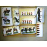 Twelve Britains lead mounted military figures and sixteen others, no boxes, G-E