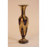 A BOHEMIAN GLASS VASE, mid 19th century, of slender ovoid form with panelled neck and everted rim,