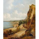 ALFRED HENRY VICKERS (1786-1868), "The Cliff Walk", oil on canvas, signed, inscribed on frame, 24" x