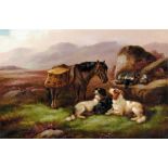 ROBERT CLEMINSON (act. c.1864-c.1903), Highland Scene with Pony, Dogs and the Day's Bag, a pair, oil