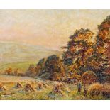HERBERT F ROYLE (1870-1958), Harvest Time from My Studio, Nesfield, oil on board, signed,