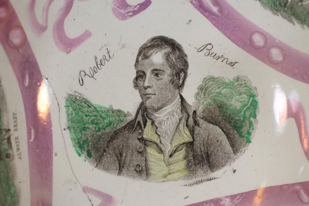 A MOORE & CO. EARTHENWARE BOWL, c.1865, centrally printed with a bust portrait of Robert Burns, - Bild 3 aus 8