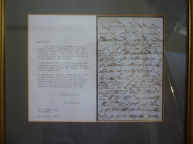 ROBERT STEPHENSON AUTOGRAPH LETTER, 1843, TO ISAMBARD KINGDOM BRUNEL requesting the use of Brunel' - Image 2 of 2