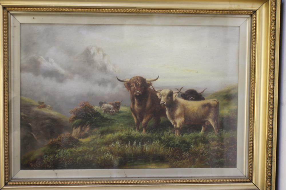 WILLIAM J CRAMPTON (1855-1935), Highland Cattle on the Banks of Lough Katrina and at Lough Awe, a - Image 6 of 12