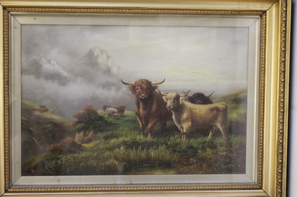 WILLIAM J CRAMPTON (1855-1935), Highland Cattle on the Banks of Lough Katrina and at Lough Awe, a - Image 5 of 12