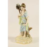 A STEVENSON & HANCOCK DERBY PORCELAIN FIGURE, c.1930, allegorical of Water, modelled as a young