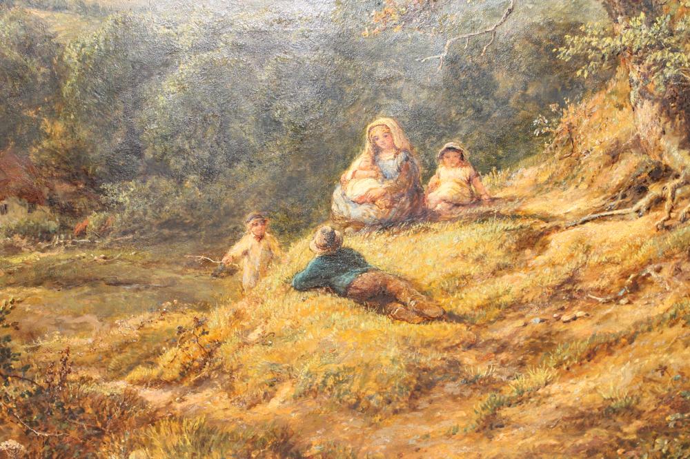 JAMES EDWIN MEADOWS (1828-1888), A Family Resting near Arundel, Sussex, oil on canvas, signed and - Image 7 of 12