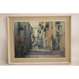 MARIO FERDELBA (Italian 20th Century), Naples Street Scene, oil on canvas, signed, 20 1/2" x 28",