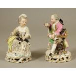 A PAIR OF MEISSEN PORCELAIN FIGURES, late 19th century, modelled after the originals by Acier, of