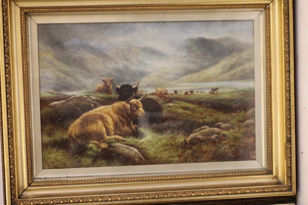 WILLIAM J CRAMPTON (1855-1935), Highland Cattle on the Banks of Lough Katrina and at Lough Awe, a - Image 4 of 12