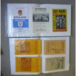 Two albums of Rugby League programmes from 1960's, a collection of Hunslet & Bradford Northern Rugby