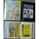 Two albums of Leeds United F.C. programmes 1966-90, also including Scottish Finals Programmes