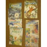 Six Rupert Annuals approximately 1946-1952, and a Rupert Adventure Series No 1 book, and a