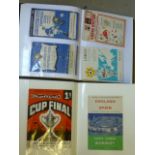 A collection of F.A. Cup Finals programmes, U.E.F.A. Cup Finals, and other semi finals and high