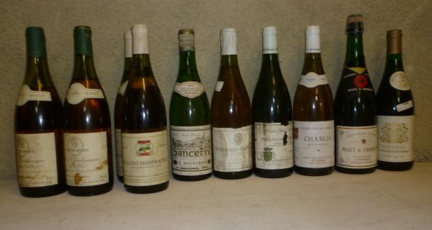 Four bottles 1983 Corton Charlemagne, Rodet, two bottles 1987 Puligny Montrachet, Carillon, one