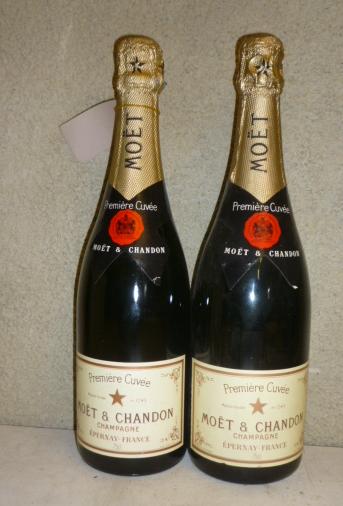 Two bottles Moet & Chandon Premiere Cuvee