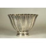 A CONTINENTAL WIENER WERKSTATTE STYLE BOWL, stamped 835, of fluted flared cylindrical form raised