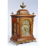 A VICTORIAN OAK CASED TABLE CLOCK, the "Winterholder & Hoffmeier" three train chiming movement