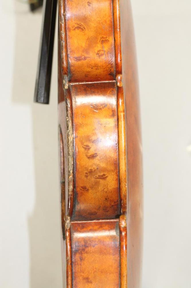 A FRENCH COPY OF AN ITALIAN VIOLIN, bears label Giovan Paolo Maggini, Brescia, 1672, with a 14 1/ - Image 7 of 11