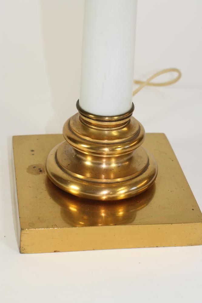 A REGENCY STYLE ELECTRIC TABLE LAMP BASE, the opalescent glass Ionic column with gilt brass capital, - Image 4 of 4